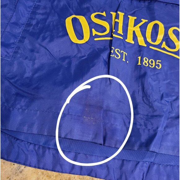 Vintage OshKosh Blue Windbreaker Rain Jacket Hooded Size 6/7 Packable - Picture 5 of 14